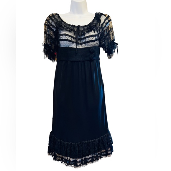 Colette Dinnigan Authentic Lace Black Dress Size XS Garment Made in Australia - Picture 8 of 15